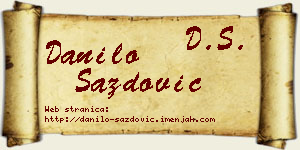 Danilo Sazdović vizit kartica